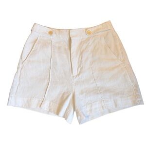 Madewell Linen High Waist Cream Shorts, Size 4